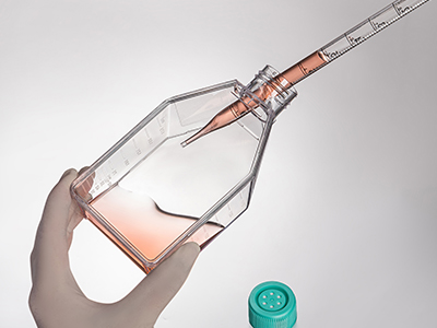 斜頸設(shè)計(jì)，易于傾倒，方便移 液管和細(xì)胞刮刀的進(jìn)出